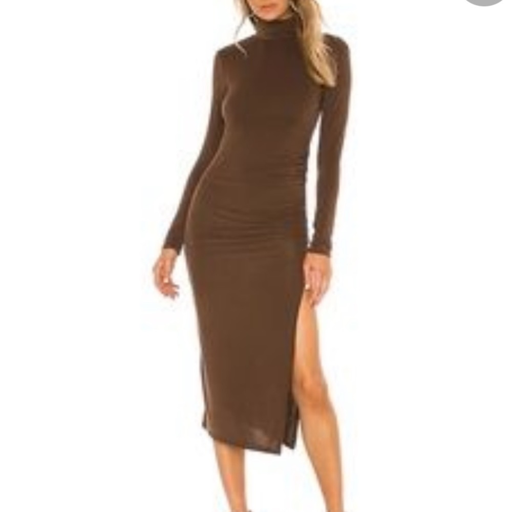 New Camila coelho Benita Midi Dress in Brown - Picture 4 of 12